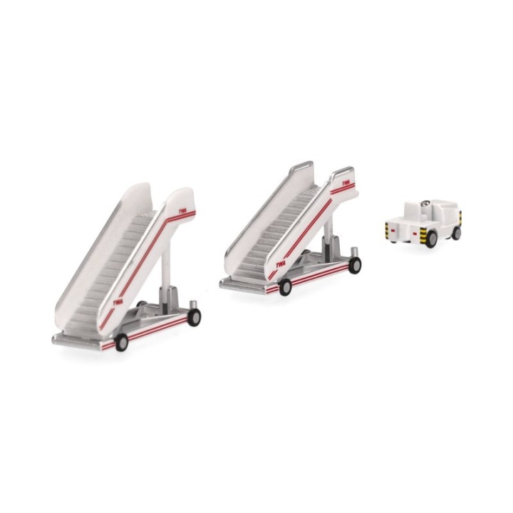Herpa TWA historic passenger stairs (2) with tractor (1) – produktbillede 2