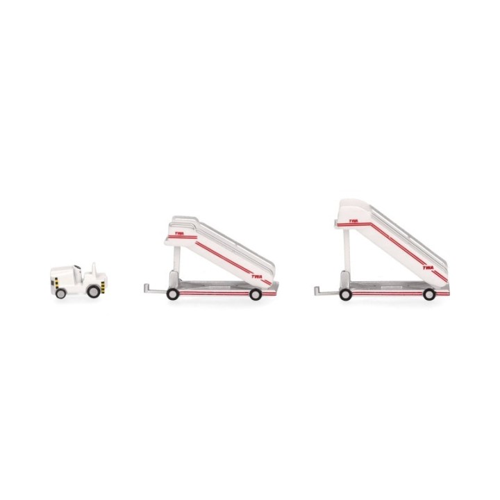 Herpa TWA historic passenger stairs (2) with tractor (1) – produktbillede 3
