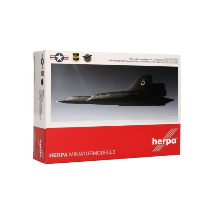 Herpa U.S. Air Force Lockheed SR-71A Blackbird - 9th SRW Detachment 4 RAF Mildenhall Farewell-Dartboard – produktbillede 5