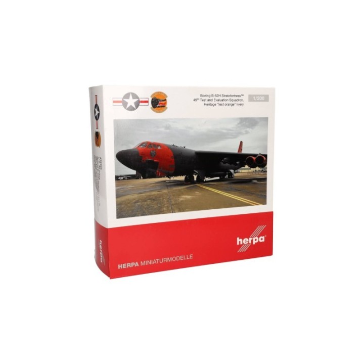 Herpa U.S. Air Force Boeing B-52H Stratofortress - 49th Test and Evaluation Sqn - Test orange bemaling – produktbillede 5