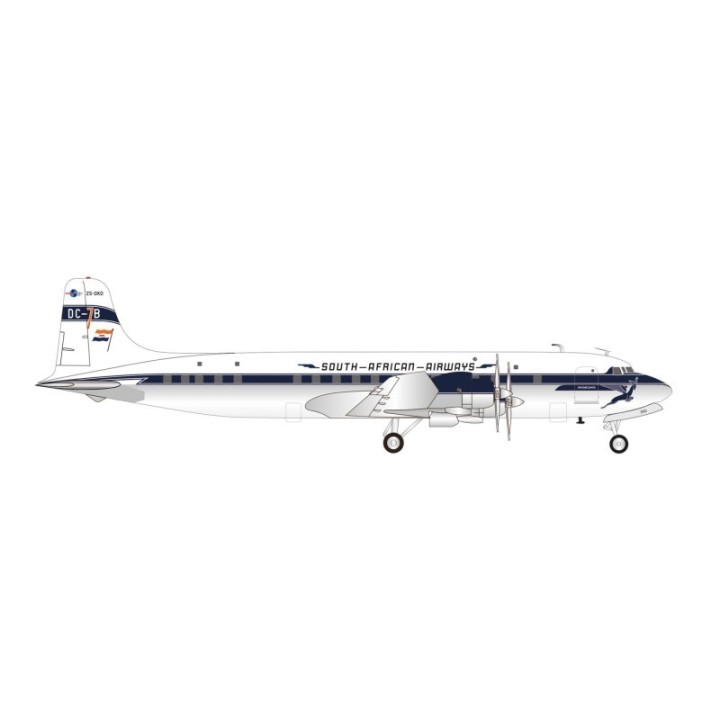 Herpa South African Airways Douglas DC-7B - with saddle fuel tanks