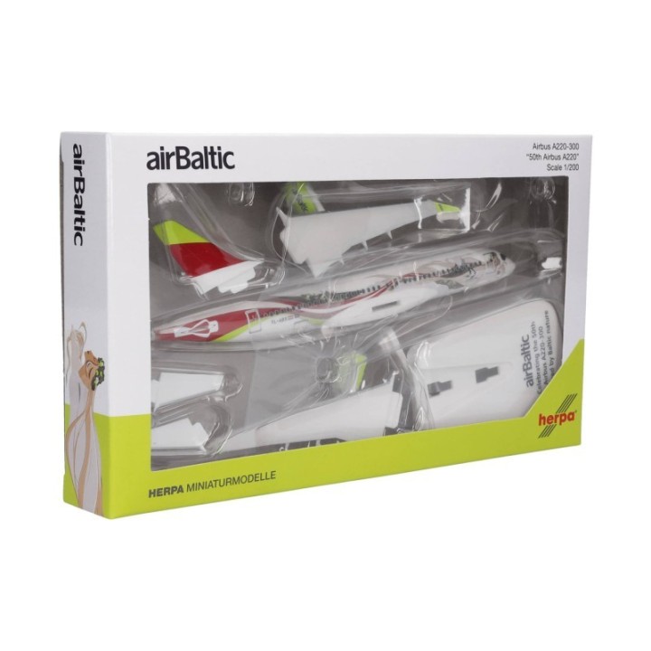 Herpa AirBaltic Airbus A220-300 50th A220 - YL-ABX – produktbillede 5