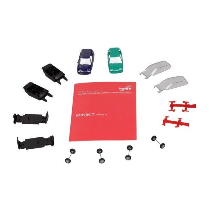 Herpa MiniKit VW Polo 2-dørs 2 stk. Pistazie / Chagallblå – produktbillede 4
