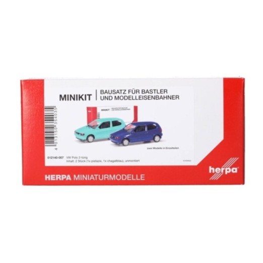 Herpa MiniKit VW Polo 2-dørs 2 stk. Pistazie / Chagallblå