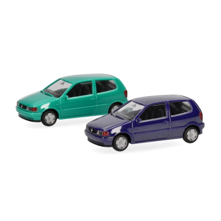 Herpa MiniKit VW Polo 2-dørs 2 stk. Pistazie / Chagallblå – produktbillede 2