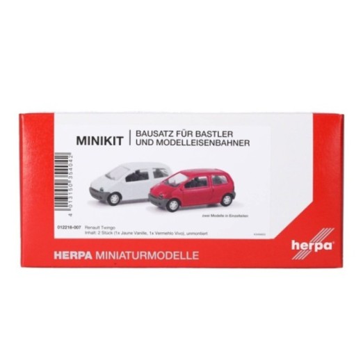 Herpa MiniKit Renault Twingo 2 stk. Vermehlo Vivo / Jaune Vanille