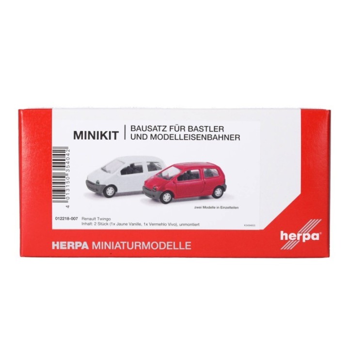 Herpa MiniKit Renault Twingo 2 stk. Vermehlo Vivo / Jaune Vanille
