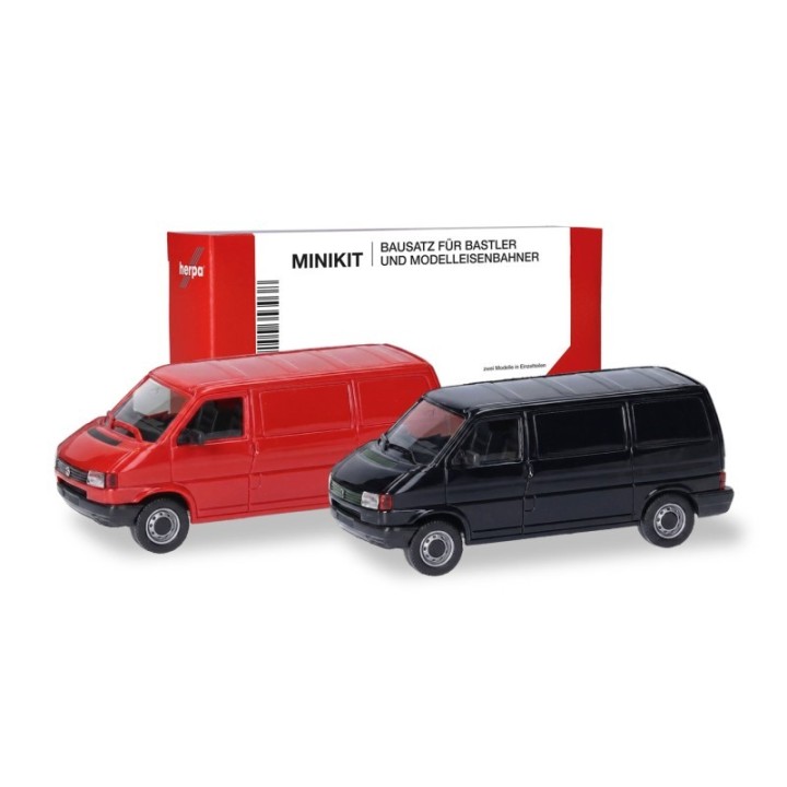 Herpa MiniKit VW T4 Kasten verkehrsrød/sort (2 stk.)