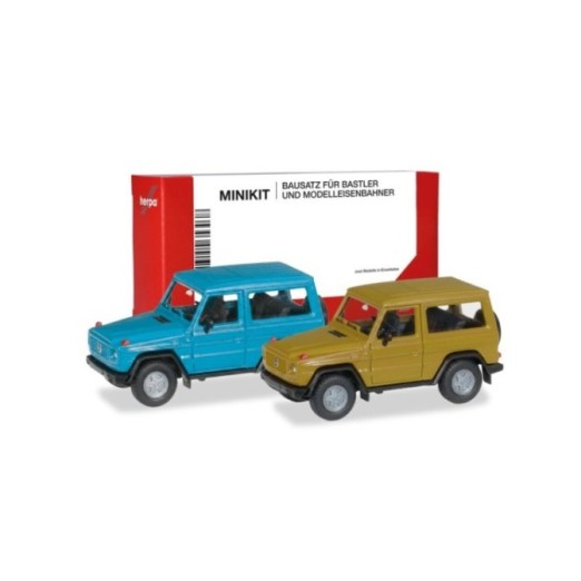 Herpa MiniKit Mercedes-Benz G-Klasse chinablå und currygul (2 stk.)
