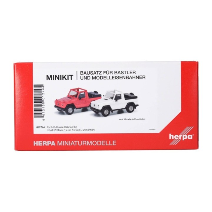 Herpa MiniKit Puch G-Klasse (W460) Cabrio hvid/rød
