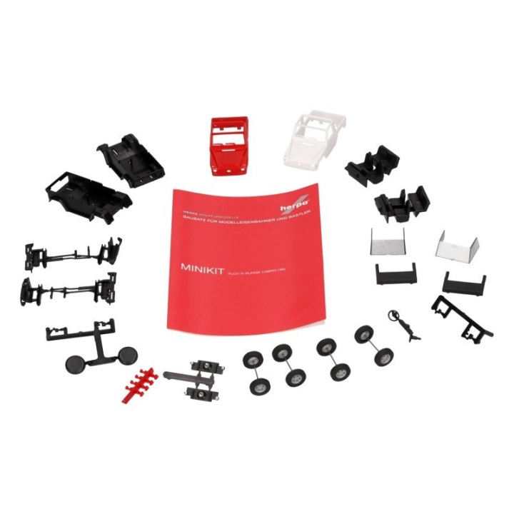 Herpa MiniKit Puch G-Klasse (W460) Cabrio hvid/rød – produktbillede 4