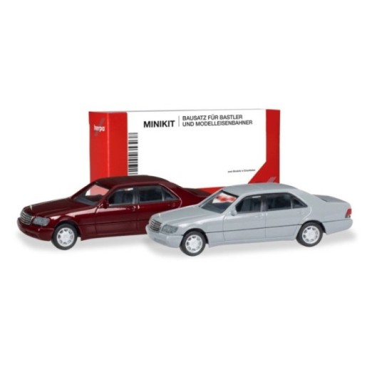 Herpa MiniKit Mercedes-Benz S-Klasse W140 dunkelrød und grå