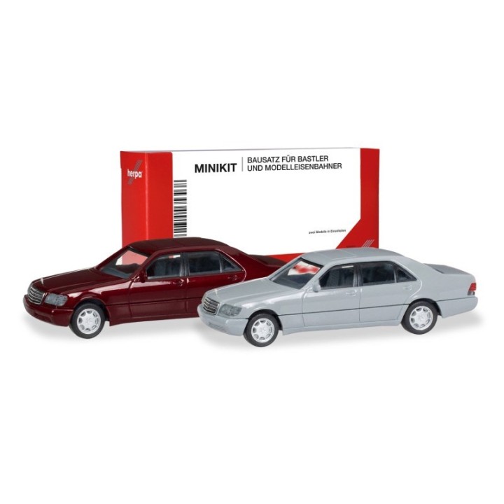 Herpa MiniKit Mercedes-Benz S-Klasse W140 dunkelrød und grå
