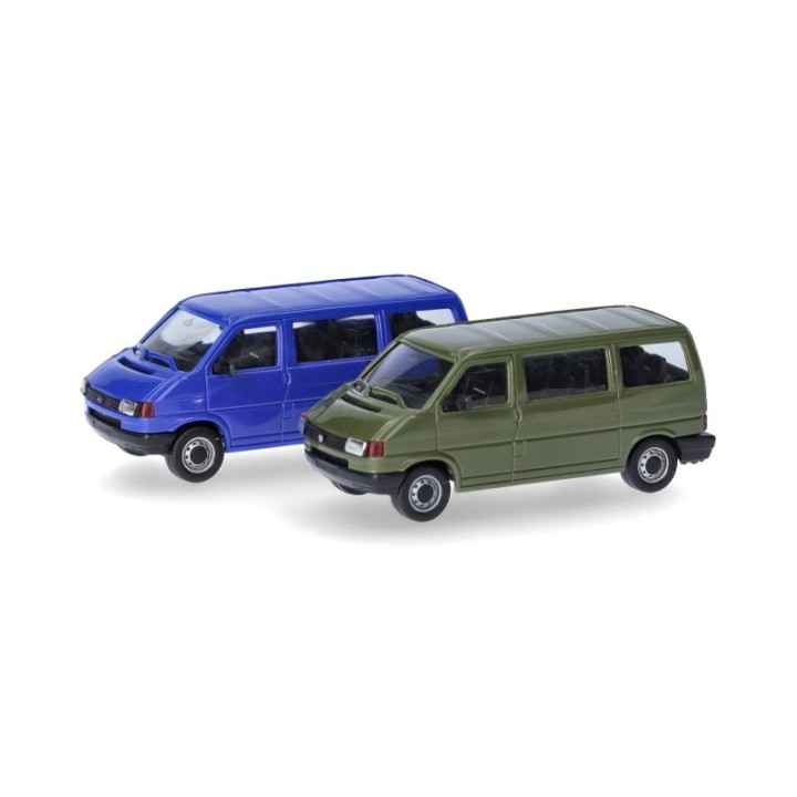 Herpa MiniKit VW T4 Bus olivgrøn/ultramarinblå – produktbillede 2