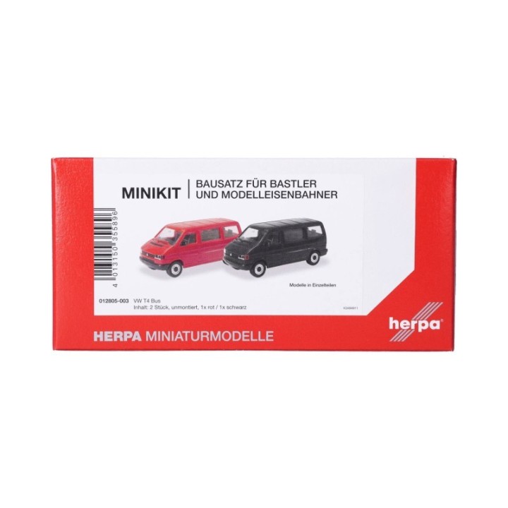 Herpa MiniKit VW T4 Bus rød und sort