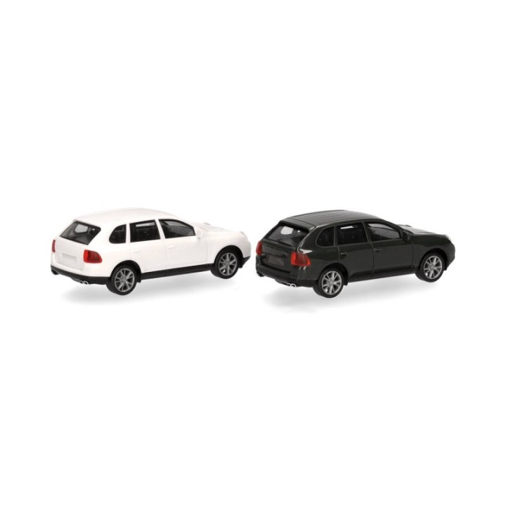 Herpa MiniKits Porsche Cayenne Turbo british racing green/sandhvid – produktbillede 3
