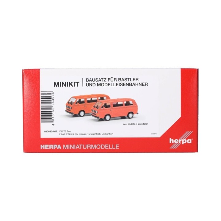 Herpa MiniKit VW T3 Bus leuchtrød undorange 2 stk – produktbillede 3