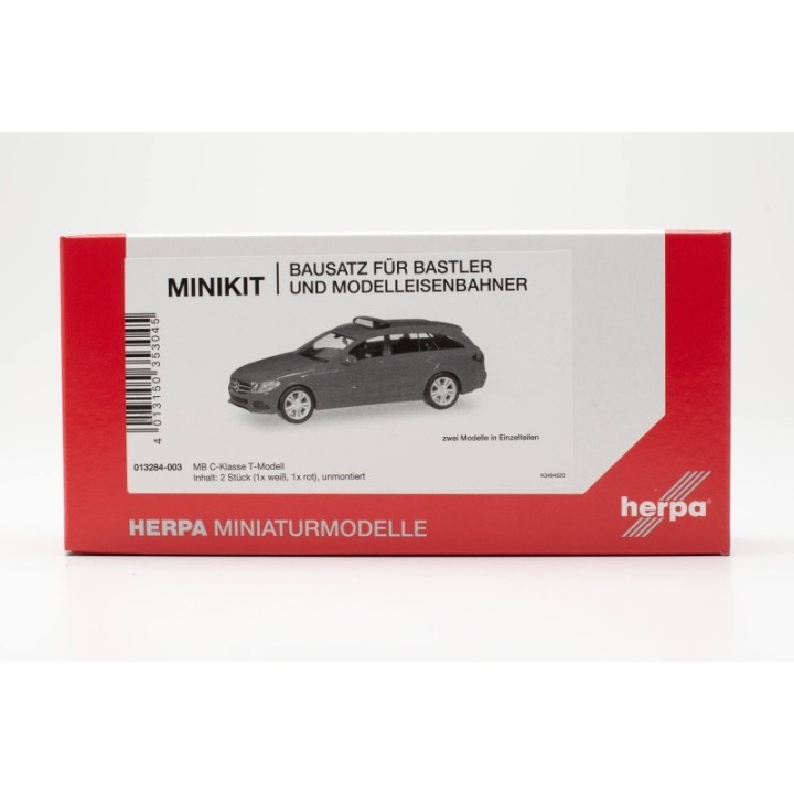Herpa MiniKit Mercedes-Benz C-Klasse Kombi mit Warnbalken (2 stk.) – produktbillede 3
