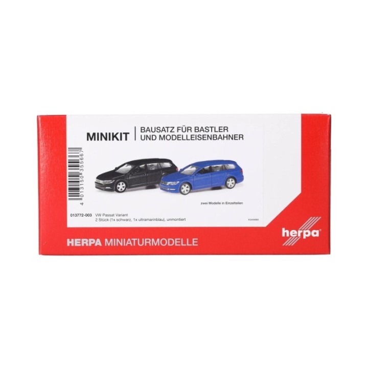 Herpa MiniKit VW Passat Variant sort und ultramarinblå (2 stk.)