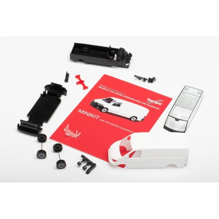 Herpa Minikit MAN TGE kassevogn med lavt tag hvid – produktbillede 2