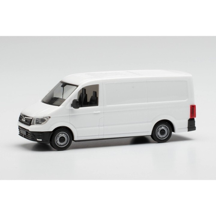 Herpa Minikit MAN TGE kassevogn med lavt tag hvid – produktbillede 4