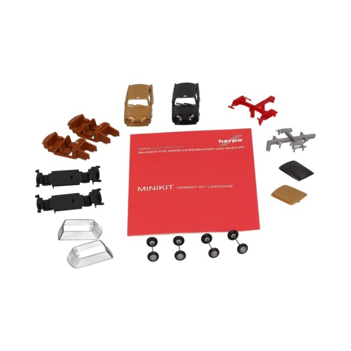 Herpa MiniKit Trabant 601 Limousine samtocker/rallyesort – produktbillede 3