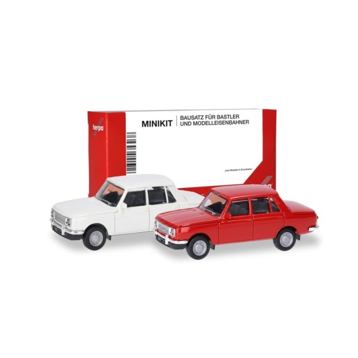 Herpa MiniKit Wartburg 353 66 Limousine hvid/verkehrsrød (2 stk.)