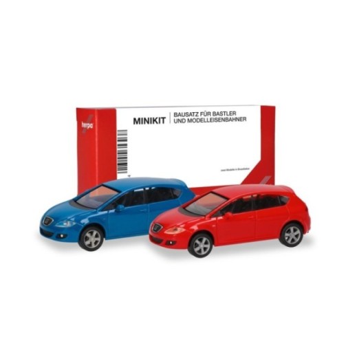 Herpa MiniKit Seat Leon verkehrsrød/verkehrsblå (2 stk.)