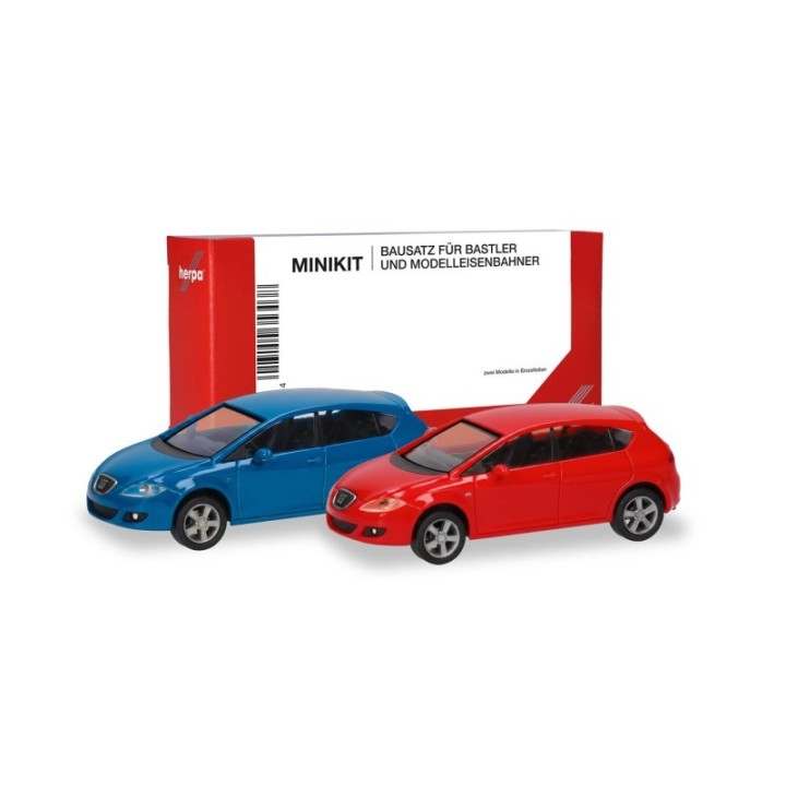 Herpa MiniKit Seat Leon verkehrsrød/verkehrsblå (2 stk.)
