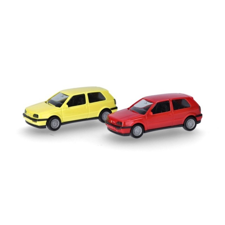 Herpa MiniKit VW Golf III VR6 2-dørs 2er-Set flashrød / schwefelgul