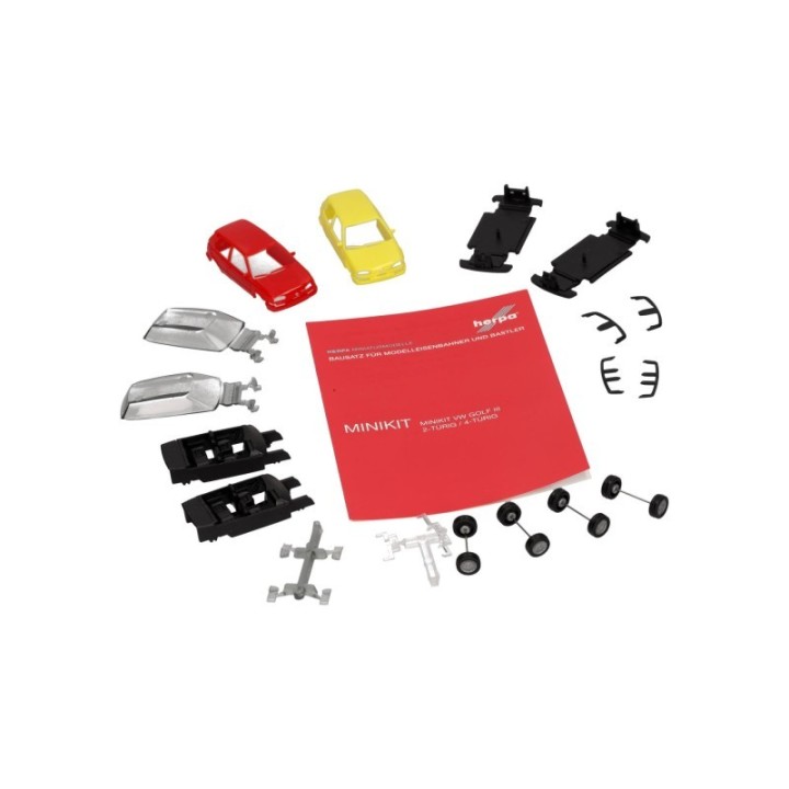 Herpa MiniKit VW Golf III VR6 2-dørs 2er-Set flashrød / schwefelgul – produktbillede 3