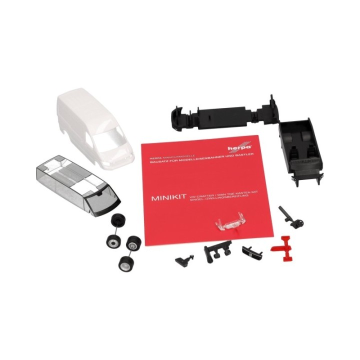 Herpa MiniKit VW Crafter Kasten HD mit Zwillingsbereifung hvid – produktbillede 4