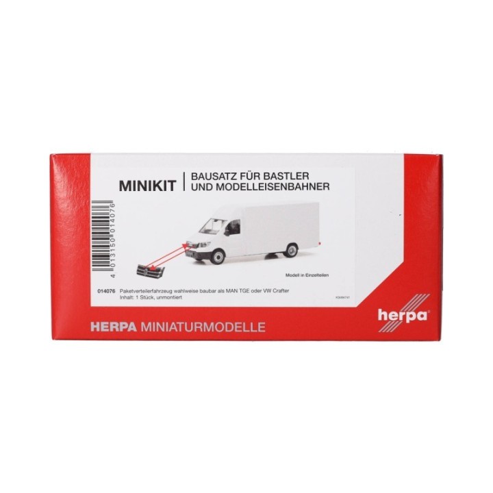 Herpa MiniKit MAN TGE/VW Crafter Paketverteilkøretøj hvid