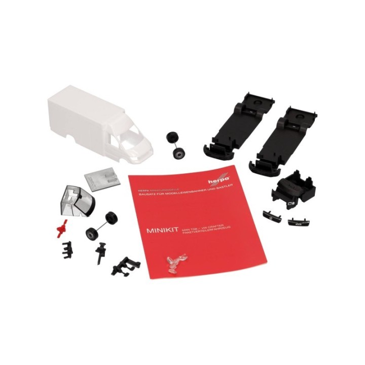 Herpa MiniKit MAN TGE/VW Crafter Paketverteilkøretøj hvid – produktbillede 4