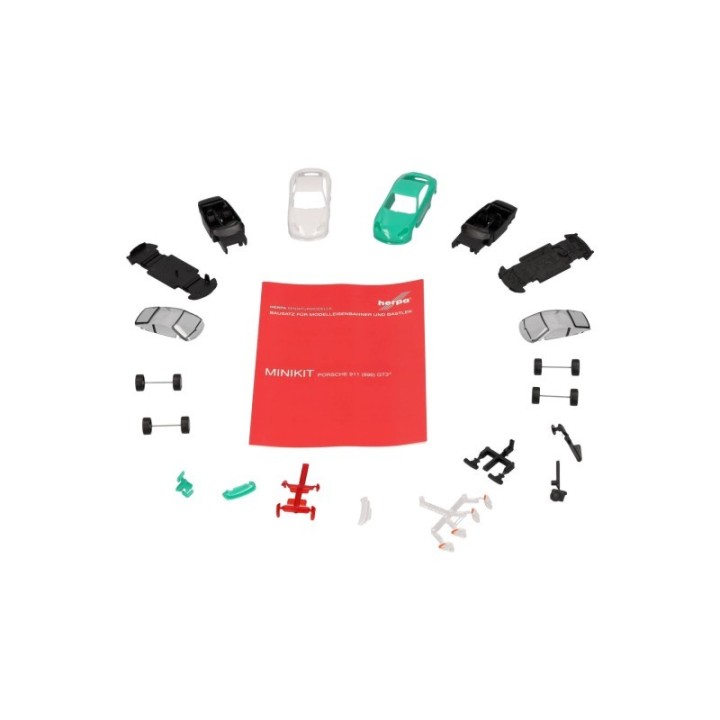 Herpa MiniKit Porsche 911 GT3 (996) Grandprix hvid und hellgrøn 2 stk – produktbillede 4