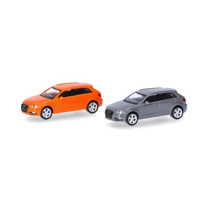 Herpa MiniKit Audi A3 Sportback (2012) Glutorange und Nardogrå 2 stk – produktbillede 2