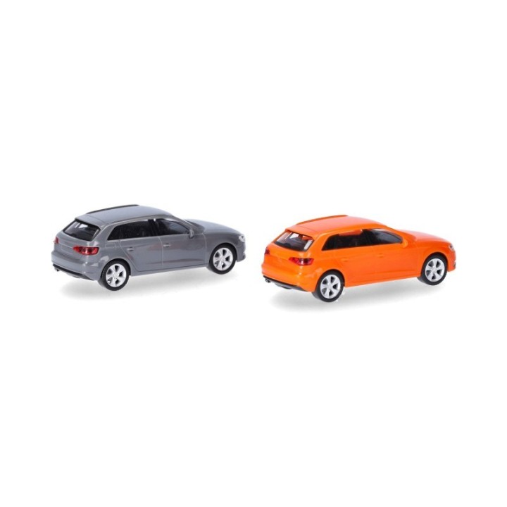 Herpa MiniKit Audi A3 Sportback (2012) Glutorange und Nardogrå 2 stk – produktbillede 3
