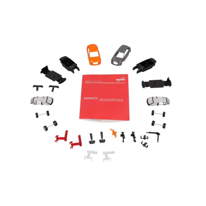 Herpa MiniKit Audi A3 Sportback (2012) Glutorange und Nardogrå 2 stk – produktbillede 4