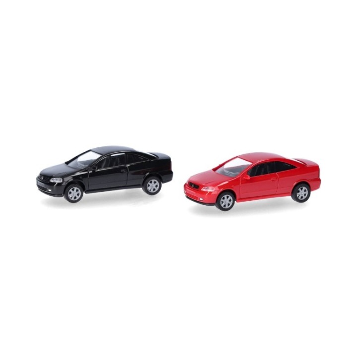 Herpa MiniKit Opel Coupé (2000) sort und Magmarød 2 stk – produktbillede 3