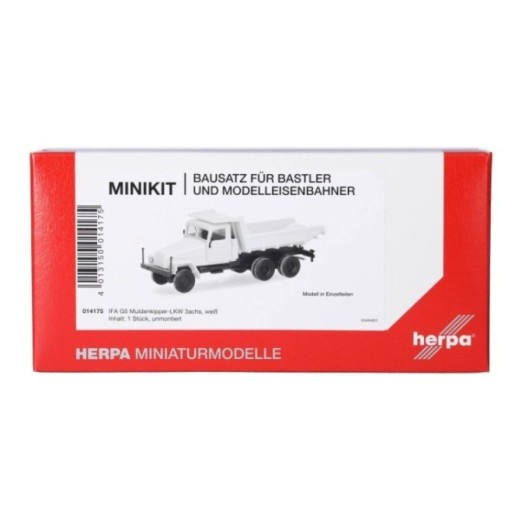 Herpa MiniKit IFA G5 Muldenkipper-LKW 3-akslet hvid