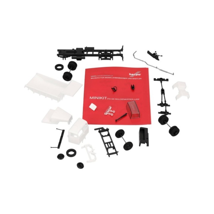 Herpa MiniKit IFA G5 Muldenkipper-LKW 3-akslet hvid – produktbillede 4
