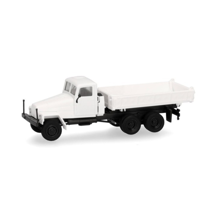 Herpa MiniKit IFA G5 Dreiseitenkipper-LKW 3-akslet hvid – produktbillede 2