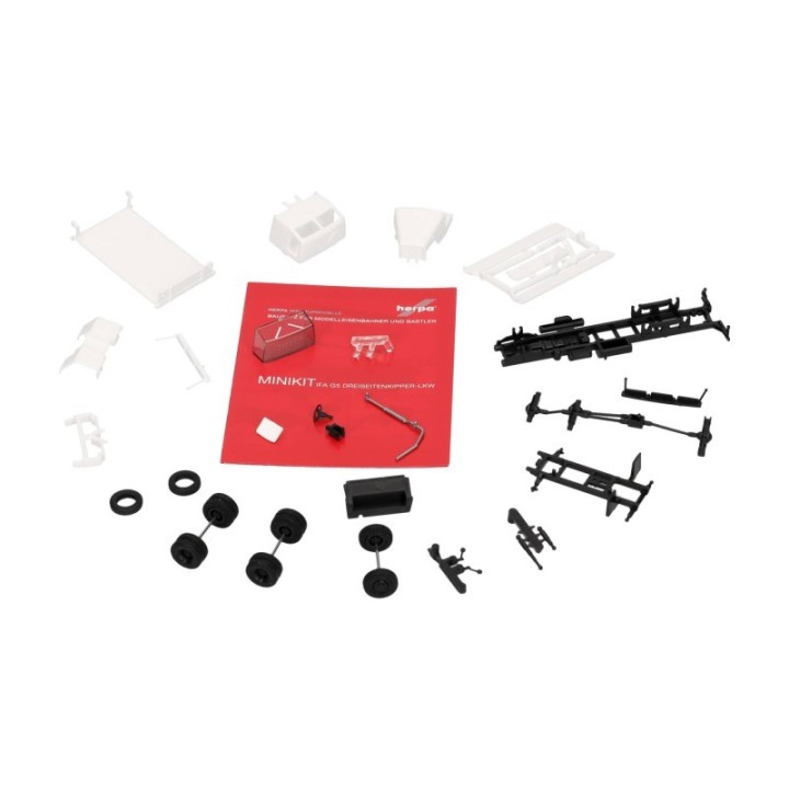 Herpa MiniKit IFA G5 Dreiseitenkipper-LKW 3-akslet hvid – produktbillede 4