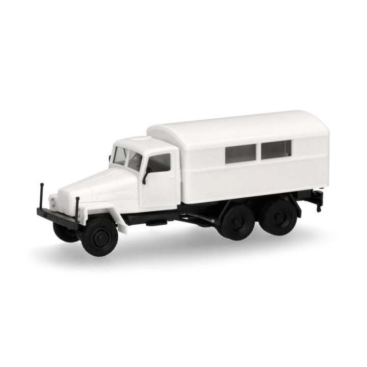 Herpa MiniKit IFA G5 Koffer-LKW mit Fenstern 3-akslet hvid – produktbillede 2