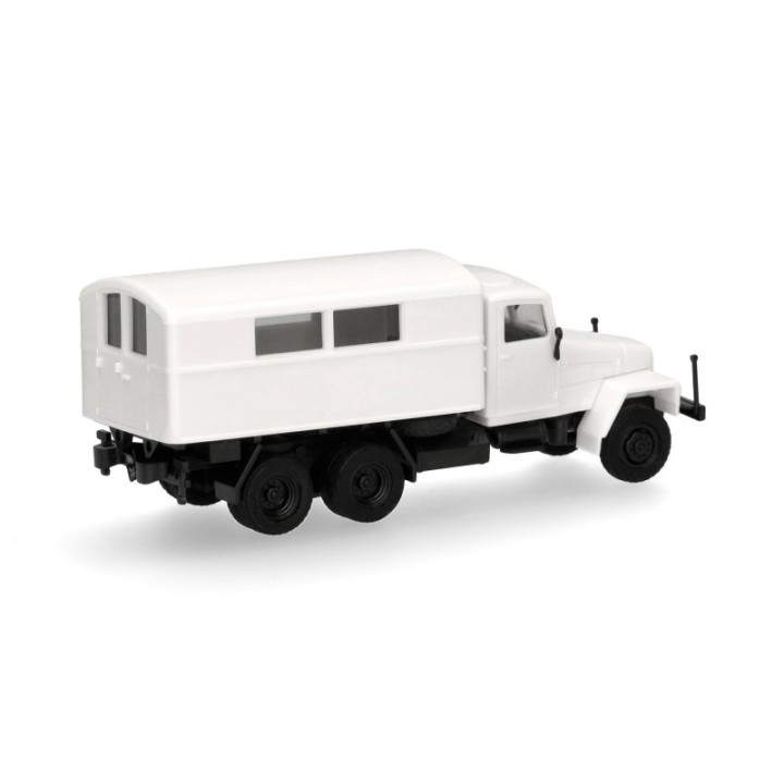 Herpa MiniKit IFA G5 Koffer-LKW mit Fenstern 3-akslet hvid – produktbillede 3