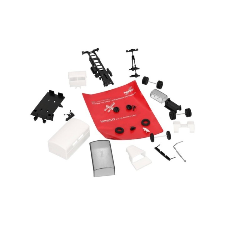 Herpa MiniKit IFA G5 Koffer-LKW mit Fenstern 3-akslet hvid – produktbillede 4