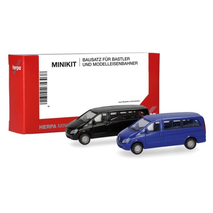 Herpa MiniKit Mercedes-Benz Vito Bus 2010 sort/ultramarinblå