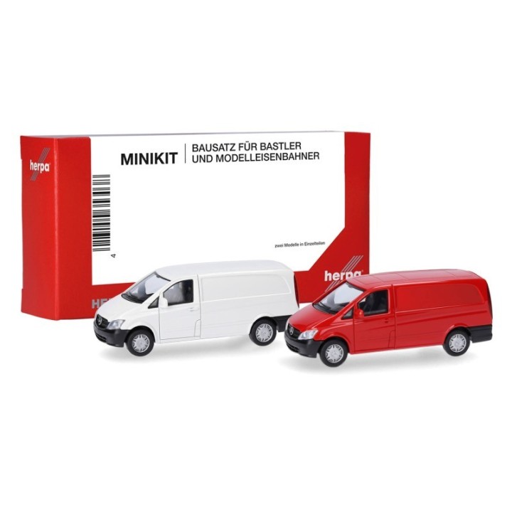 Herpa MiniKit Mercedes-Benz Vito Kasten 2010 hvid/rød