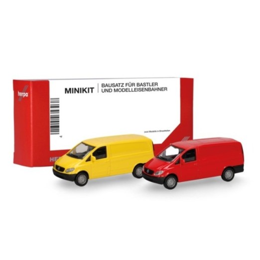 Herpa MiniKit Mercedes-Benz Vito Kasten 2002 ginstergul/rød