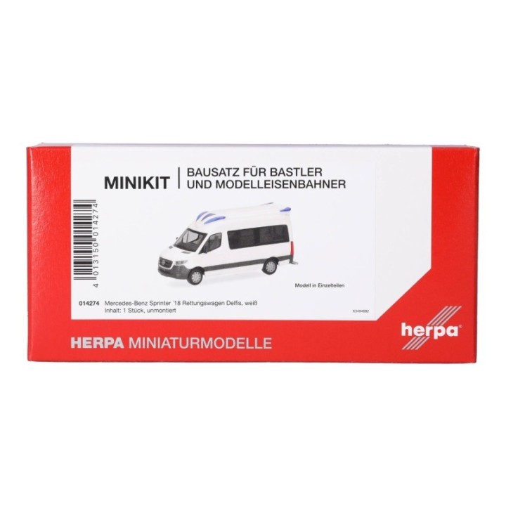 Herpa MiniKit Mercedes-Benz Sprinter 18 RTW Delfis hvid (1 stk.)